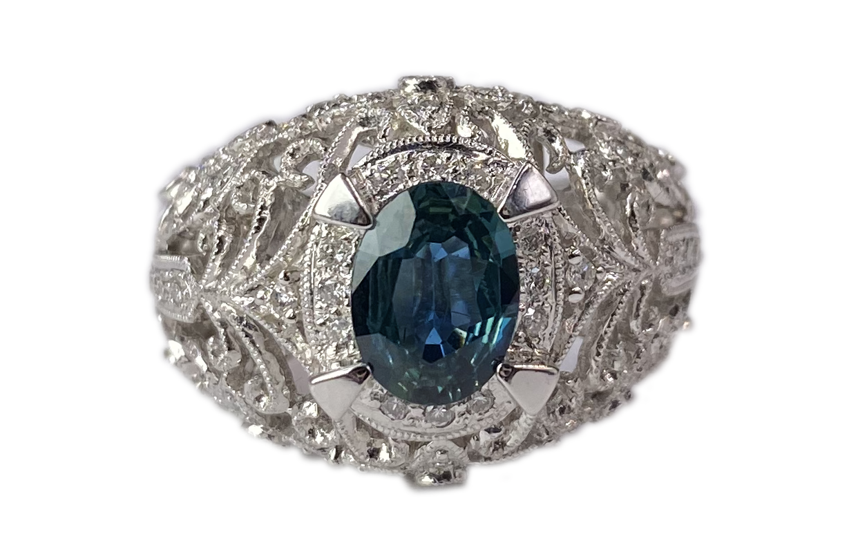 Men's 1 Ct. Sapphire and Diamond Ring